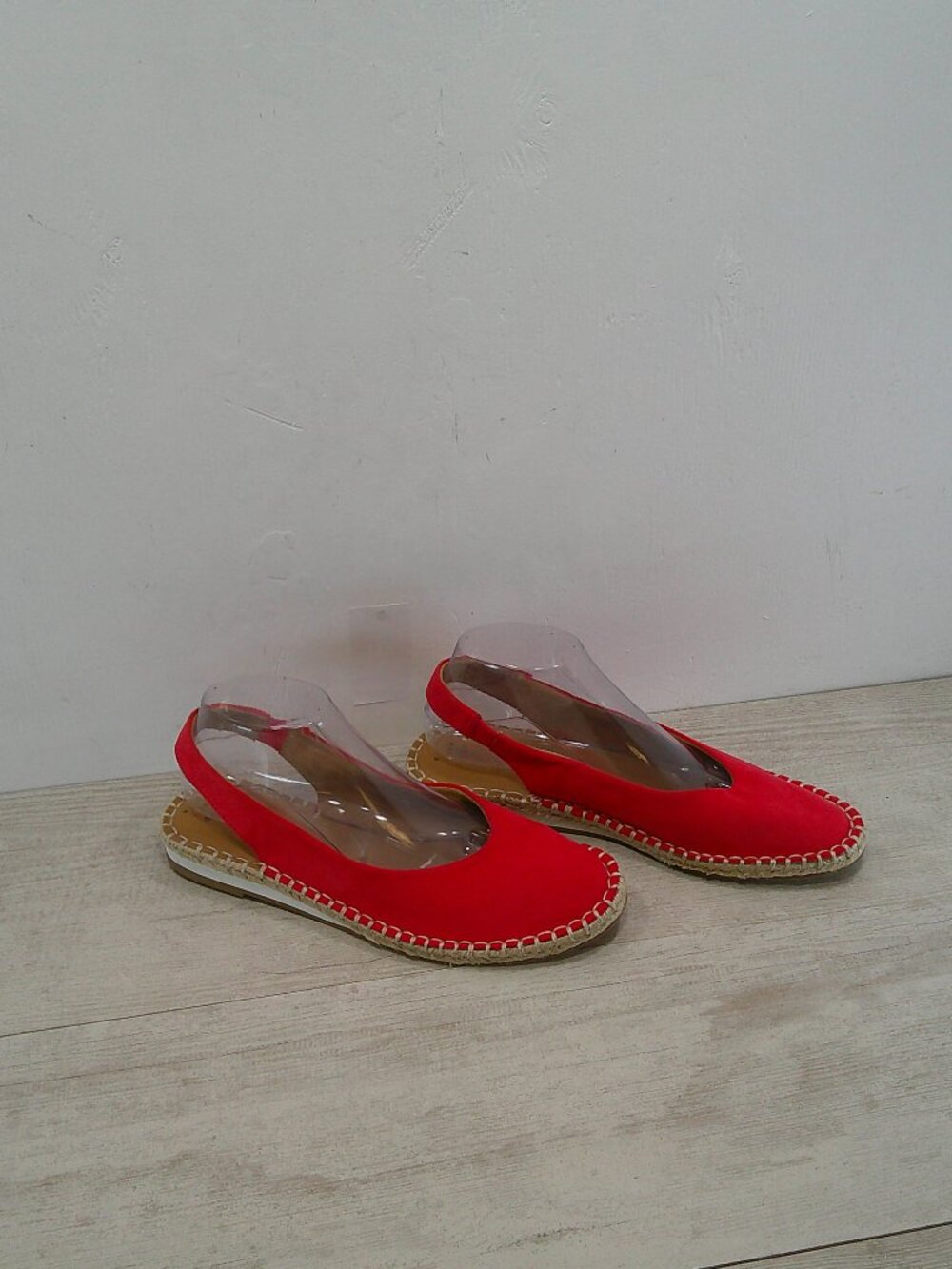 A New Day Irene Shoes Espadrille Slingback Closed Toe Comfort Red Flats Size 9 - Picture 9 of 11
